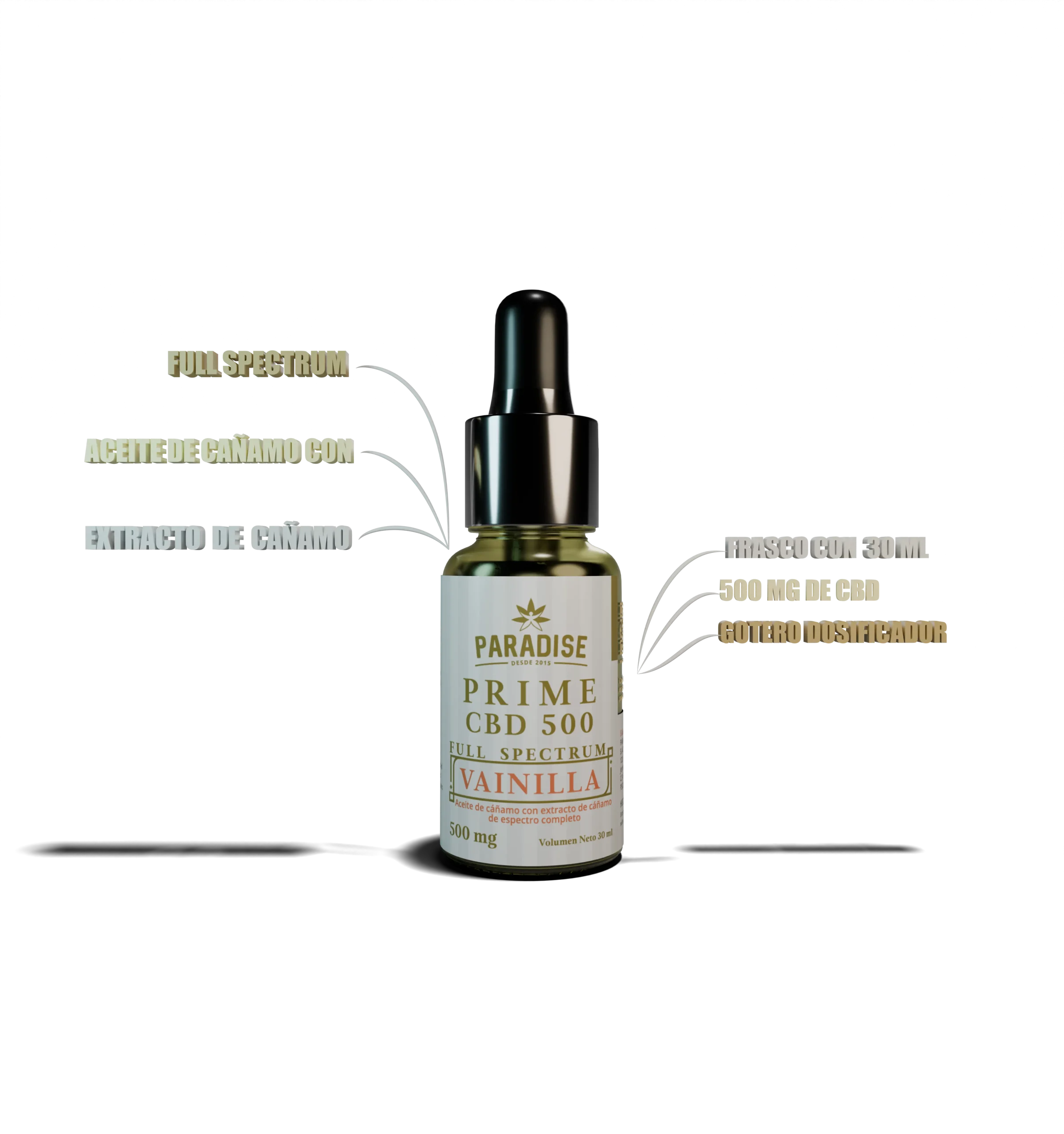 Gotero Prime CBD 500mg Vainilla